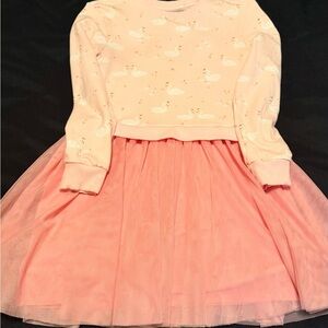Little Sleepies Rosy Swan Crewneck Tutu Dress